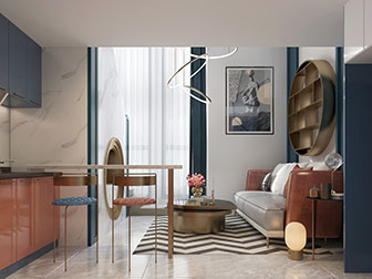 现代轻奢公寓客厅餐厅