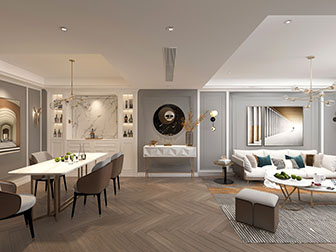 现代轻奢客厅餐厅