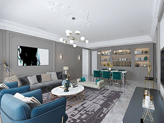 新古典客厅餐厅