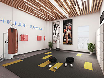 现代拳击训练室沙袋手套