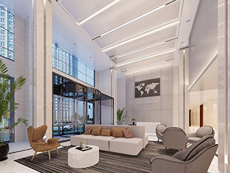 现代大厅接待休息区前台