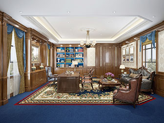 欧式古典董事长总经理办公室书房