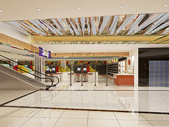 现代商场超市收银台电梯3d模型 现代商场超市收银台电梯