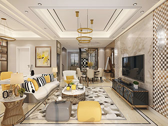 现代轻奢客厅餐厅