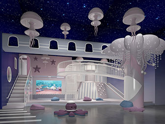 现代幼儿园大厅游乐场