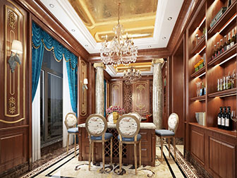 欧式古典餐厅客厅酒窖