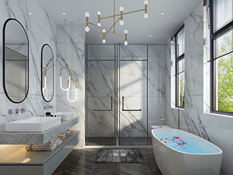 现代极简卫浴间卫生间浴缸