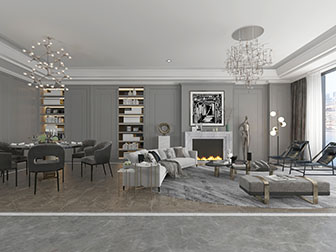 现代轻奢客厅餐厅