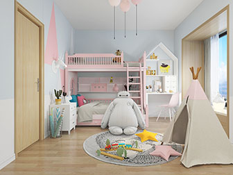 北欧儿童房上下床