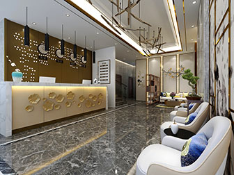 现代酒店接待区前台