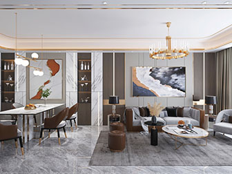 现代轻奢客厅餐厅