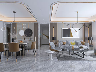 现代轻奢客厅餐厅