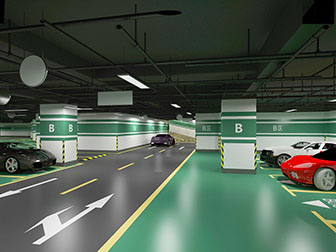 工业风地下停车场