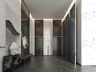 新中式电梯间走廊过道