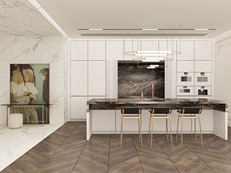 现代轻奢厨房水吧台