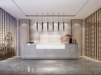 新中式前台接待台