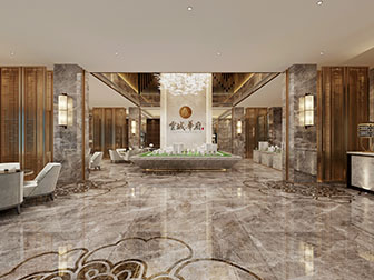 现代轻奢售楼处大厅沙盘