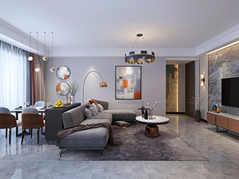 现代轻奢客厅餐厅