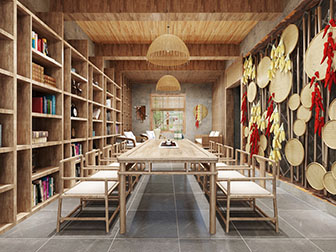 新中式民宿餐厅客厅