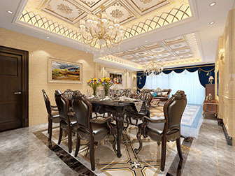 欧式古典客厅餐厅