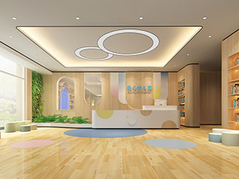 现代幼儿园接待前台大厅