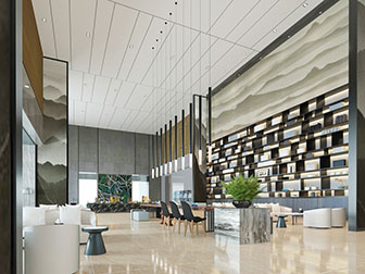 现代售楼处大厅接待洽谈区