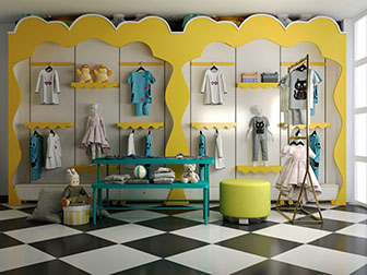 现代轻奢童装服装店