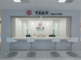 现代银行办事业务窗口营业大厅