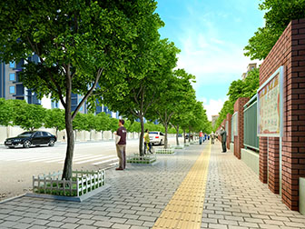 现代街道人行道