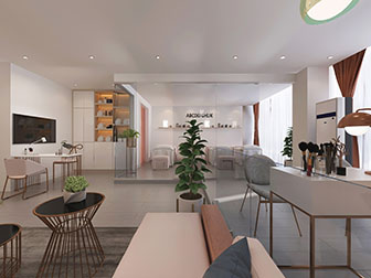 现代轻奢美容美甲spa会所按摩床