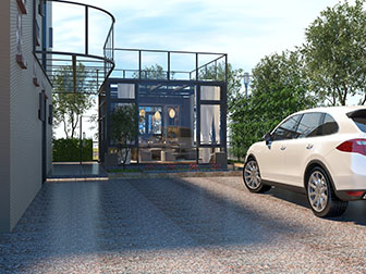 现代私家车停车场