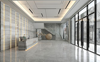 新中式售楼处大堂前台接待台