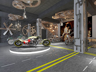 工业风摩托车展厅