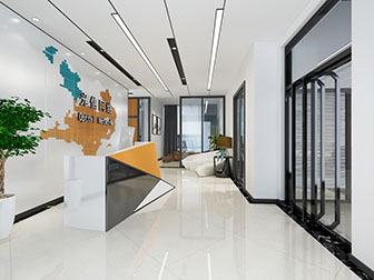后现代大堂前台接待台洽谈区