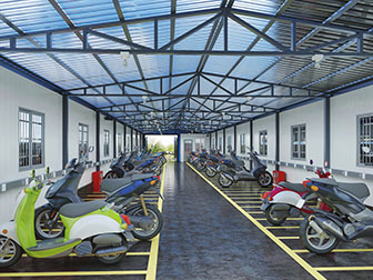 现代电动摩托车棚