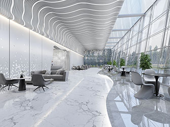 后现代写字楼大厅大堂休闲区