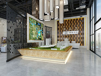 后现代售楼处大厅接待前台