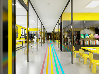 现代幼儿园教室走廊过道