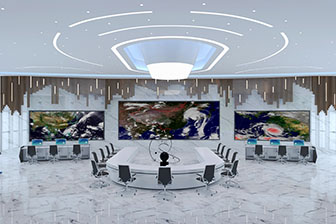 现代气象站监控室大厅