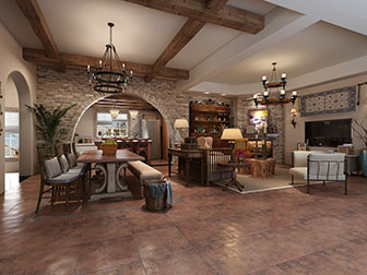 美式乡村客厅餐厅