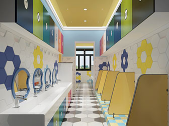 现代幼儿园公共卫生间