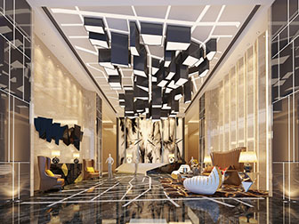 后现代售楼处大厅接待区前台