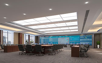 现代监控室指挥大厅