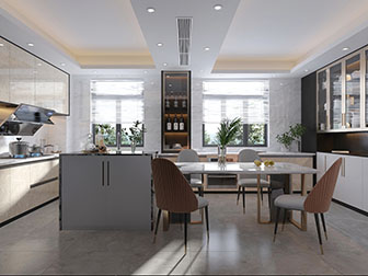 现代轻奢餐厅厨房