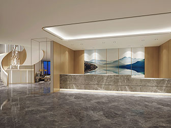 新中式大堂前台接待台