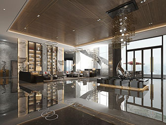 新中式大厅接待区