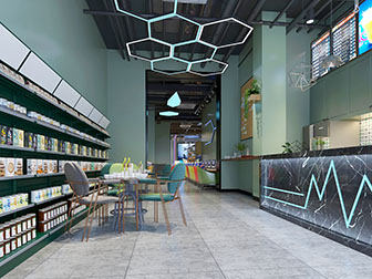 后现代网吧网咖茶水饮品间休息区