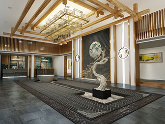 新中式大厅接待前台