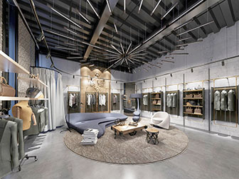 后现代男装服装箱包店