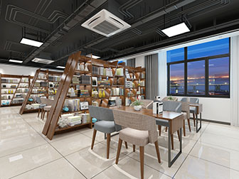后现代图书馆书吧读书阅览室